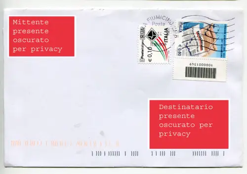 Adriakurier mit Barcode auf Umschlag