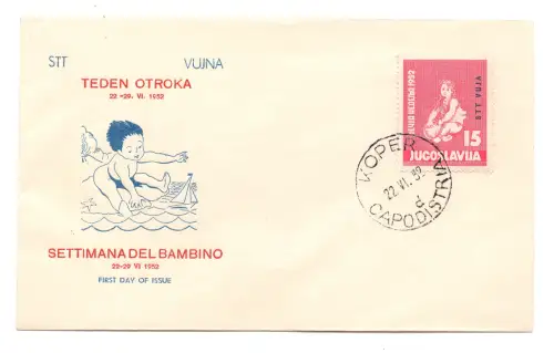 Triest B - Kindheit Nr. 55 auf FDC Umschlag