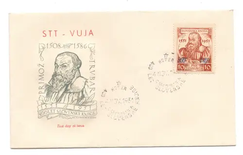 Triest B - Erstes Slowenisches Buch Nr. 44 auf FDC Umschlag