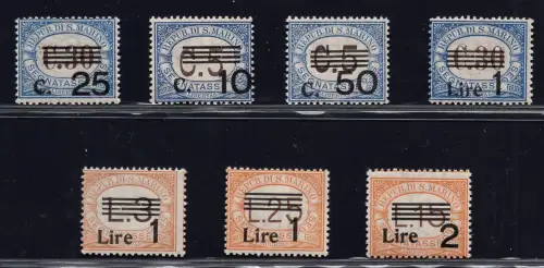 Kennzeichen Nr. 47/53 aufgedruckt 7 Werte - postfrisch