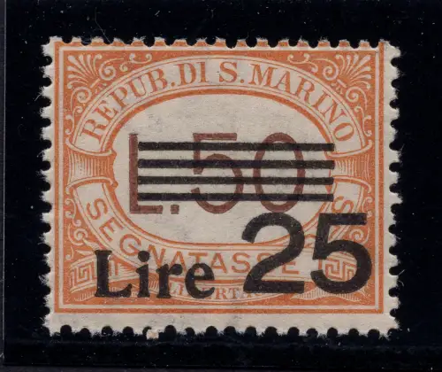Steuermarken Lire 25 von 50 Nr. 64 - MNH