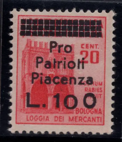 C.L.N. Piacenza Lire 100 Fehler 0 Abstand - MNH