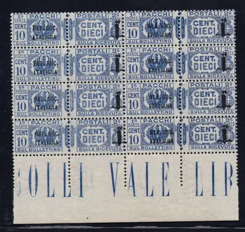 Postpakete Cent. 10 Band Nr. 36b + 37c MNH