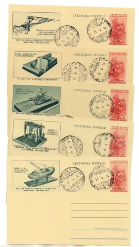 Ansichtskarten Leonardo da Vinci Serie Stempel FDC
