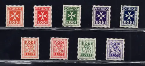 Ägäis - Segnatasse Nr. 1/9 Serie MNH