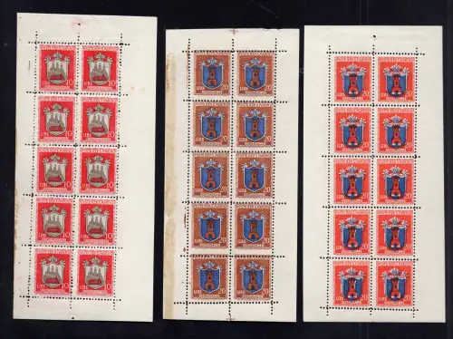 Kleinbogen Wappen Nr. 1/5 komplette Serie MNH - Bolaffi