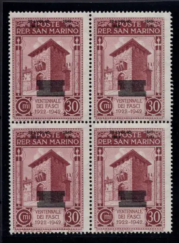 Fall des Faschismus Cent. 30 n. 257e Viertel verschobener Aufdruck MNH