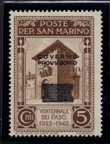 Provisorische Regierung Cent. 5 n. 266g verschobener Aufdruck - MNH