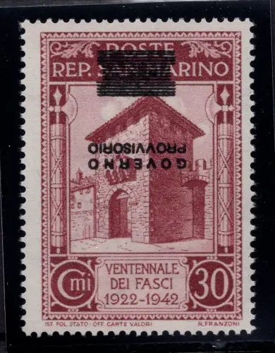 Provisorische Regierung Cent. 30 n. 270a umgekehrter Aufdruck - postfrisch