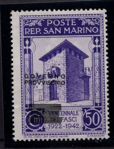 Provisorische Regierung Cent. 50 n. 271m verschobener Aufdruck - MNH