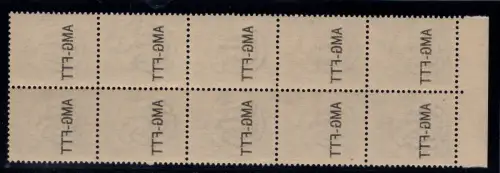 Triest A - Democratica Lire 5 Nr. 59 Block von 10 mit Abziehbild - MNH