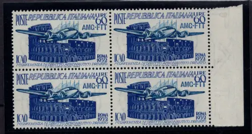 Triest A - Luftfahrtrecht Nr. 155b Quartina Decal - MNH