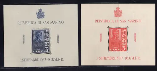 San Marino - Abraham Lincoln Zettel Nr. 2/3 - MNH