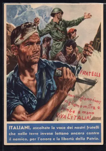 Italiener Ehre und Freiheit des Vaterlandes Postkarte P.N. nicht gereist