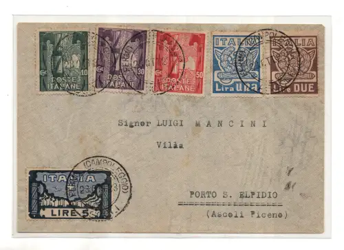 Marsch auf Rom Nr. 141/146 Serie auf ungelaufenem Umschlag