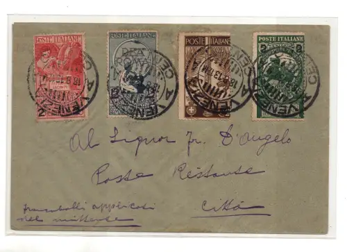 Cent. 2 n. 99/101 Serie auf ungelaufenem Umschlag