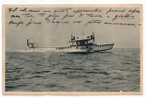 Wasserflugzeug Dernier Superwal - Postkarte der Luftfahrt