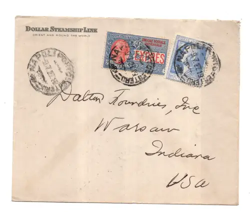 Volta Lire 1,25 + Espresso Lire 2,50 Umschlag für die USA