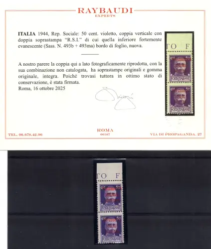 Centschelle. 50 Nr. 493 Sortenpaar nicht katalogisiert - postfrisch