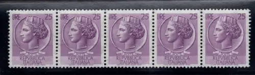 Syrakus Lire 25 Spulenstreifen Sterne I vertikal - MNH