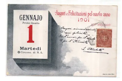 Glückwunsch Anfang Jahrhundert 1. Januar 1901