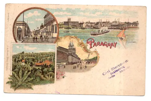 Paraguay farbig gereist vierfarbige Frankatur