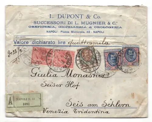 Floreale Lire 5 Nr. 78 zwei Exemplare auf versichert am 30.7.21