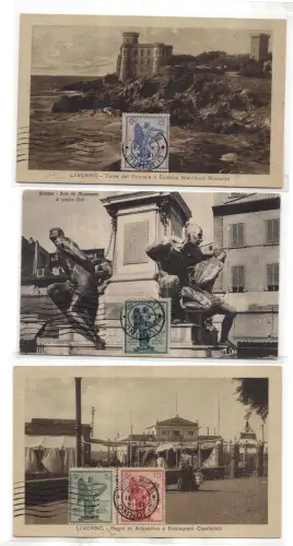 1921 Vittoria Cent. 10 lineare Nr. 120a auf gefahrener Postkarte