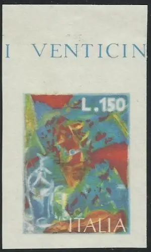 Arte '76 Lire 150 Boccioni ungezähnter Proof ohne Schwarzdruck