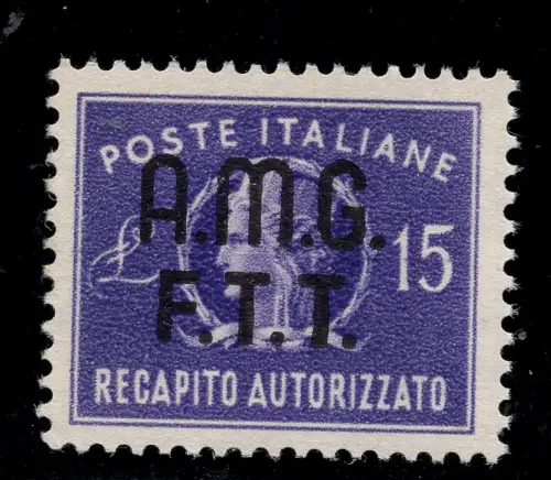 Triest A - Autorisierte Zustellung Lire 15 Nr. 3 - MNH