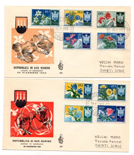 San Marino - Blumen auf Umschlag FDC Venetia Club Venezia