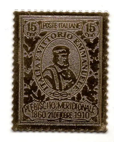 Garibaldi Cent. 15 Reproduktion auf Foliengold