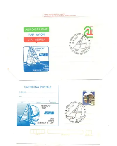 America's Cup 83 - Segelboot - Blau, Sonderstempel