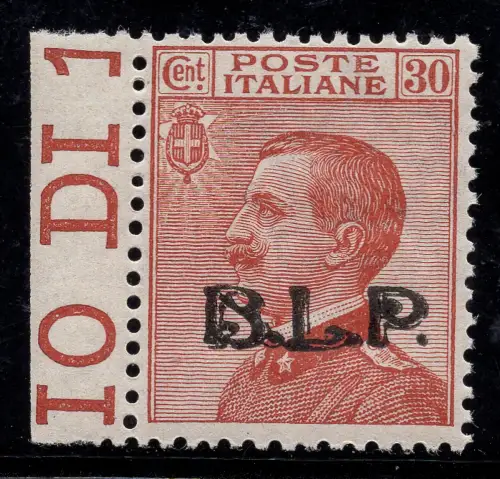 B.L.P. Michetti Cent. 30 braun orange Aufdruck III. Typ Nr. 17
