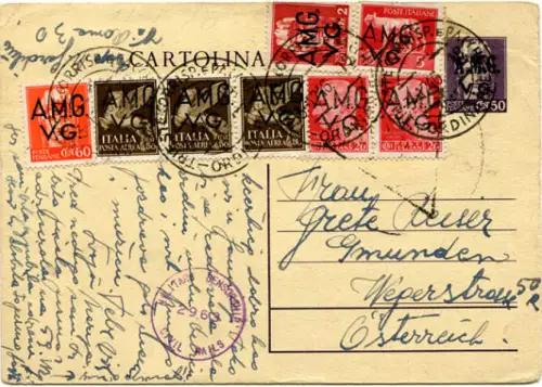 AMG. Sehr guter Zustand. - C.P. Cent. 50 Nr.1 nach Österreich gereist