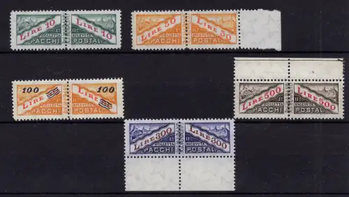 San Marino - Postpakete Nr. 37/41 filigrane Sterne MNH