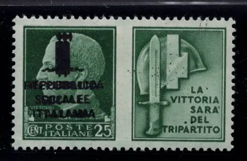 Kriegspropaganda Cent. 25 n. 28b Doppelaufdruck MNH