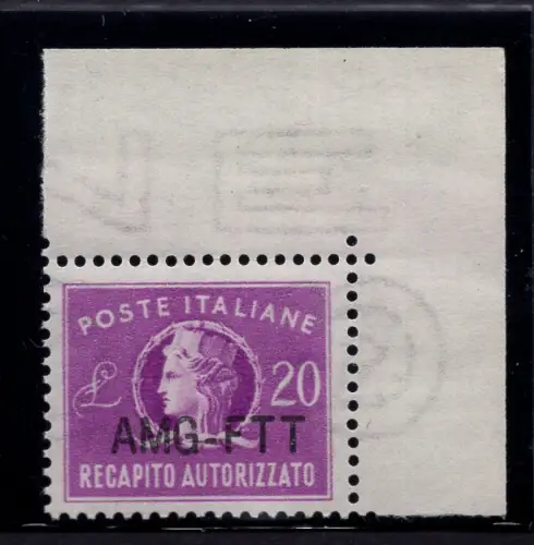 Autorisierte Lieferung Lire 20 Nr. 5A modifizierter Aufdruck MNH