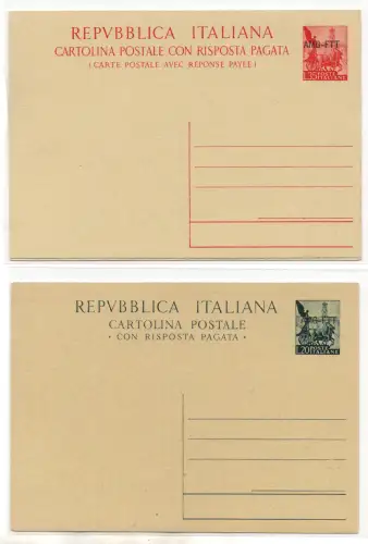 Triest A - Postkarte Quadriga Bezahlte Antwort Nr. C 18, C 19