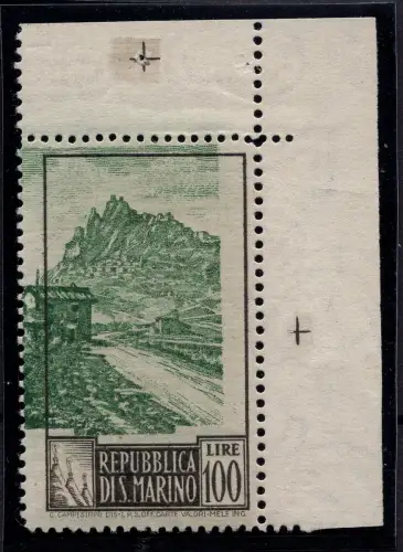 Landschaften Lire 100 Nr. 354/Die Mitte stark verschoben - postfrisch