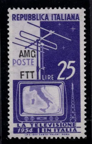 Triest A - Televisione Lire 25 Nr. 196 filigrane Position D.B. - MNH