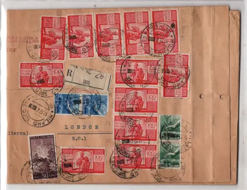 Demokratische Lire 100 Nr. 565 Wertlose Probe für London