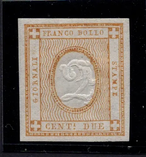 2 Cent. gelbes Bistro Nr. 10 wunderschön signiert Mondolfo - MNH