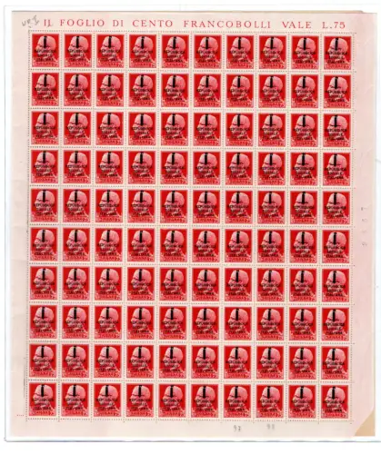 Fascetti Cent. 75 Nr. 494 - Auflage Verona I + II. Tafel - MNH