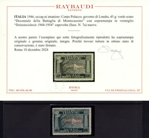 Polnischer Körper 45g Nr.7a umgedrehter Zinnoberaufdruck