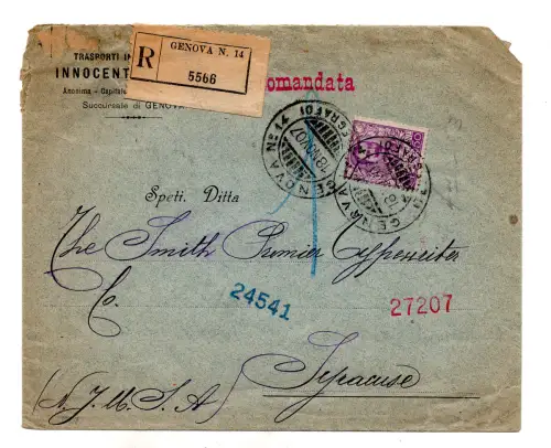 Floreale Cent. 50 isoliert auf Umschlag Racc. für die USA