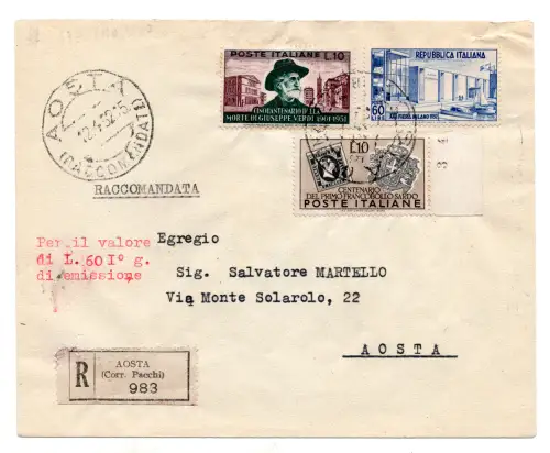 Milano '52 auf Umschlag