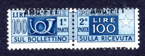 Postpakete Lire 100 stark verschobene Überdrucksorten