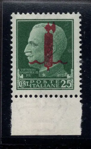 Centschelle. 25 Nr. 490 Aufdruck in rotem Großstrahl