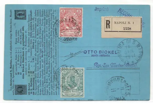 Garibaldi Südliche Volksabstimmung Nr. 89/90 auf Einschreiben